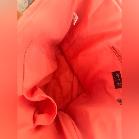 A&P Orange Embroidered Tote Bag Purse Large Boho Artsy Gypsy - MINT - Picture 5 of 7